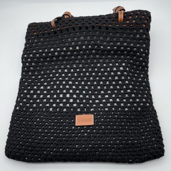 STAUD Crochet Porte Tote Bag In Black NWT - Picture 7 of 9